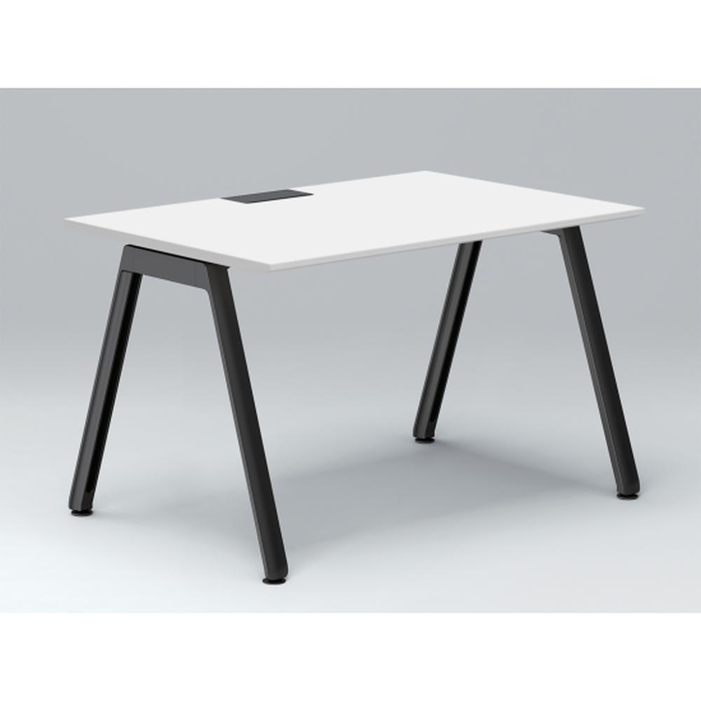 アフィーノ パーソナルデスク JVD-1208HWTN-TL 角型 アルミ塗装脚 1200×800 ［天板：ホワイトW］