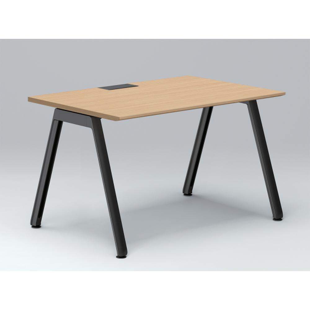 アフィーノ パーソナルデスク JVD-1208HWTN-TX 角型 アルミ塗装脚 1200×800 ［天板：ホワイトオークM］