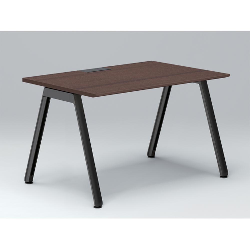 アフィーノ パーソナルデスク JVD-1208HWTN-TY 角型 アルミ塗装脚 1200×800 ［天板：ブラックウォールナットD］
