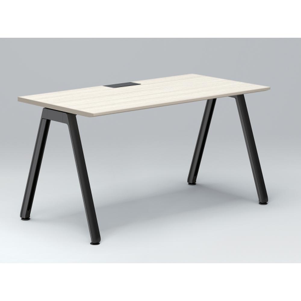 アフィーノ パーソナルデスク JVD-1407HWTN-TH 角型 アルミ塗装脚 1400×700 ［天板：アッシュドパインL］