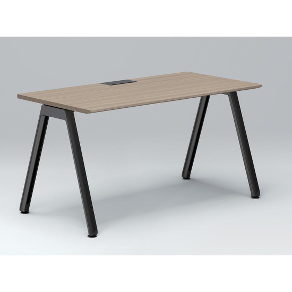 アフィーノ パーソナルデスク JVD-1407HWTN-TM 角型 アルミ塗装脚 1400×700 ［天板：アッシュドオークM］