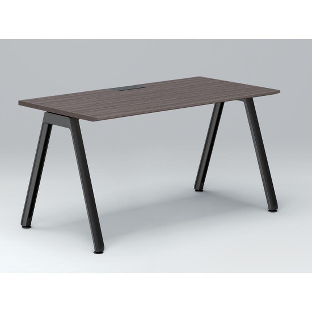 アフィーノ パーソナルデスク JVD-1407HWTN-TR 角型 アルミ塗装脚 1400×700 ［天板：アッシュドオークD］