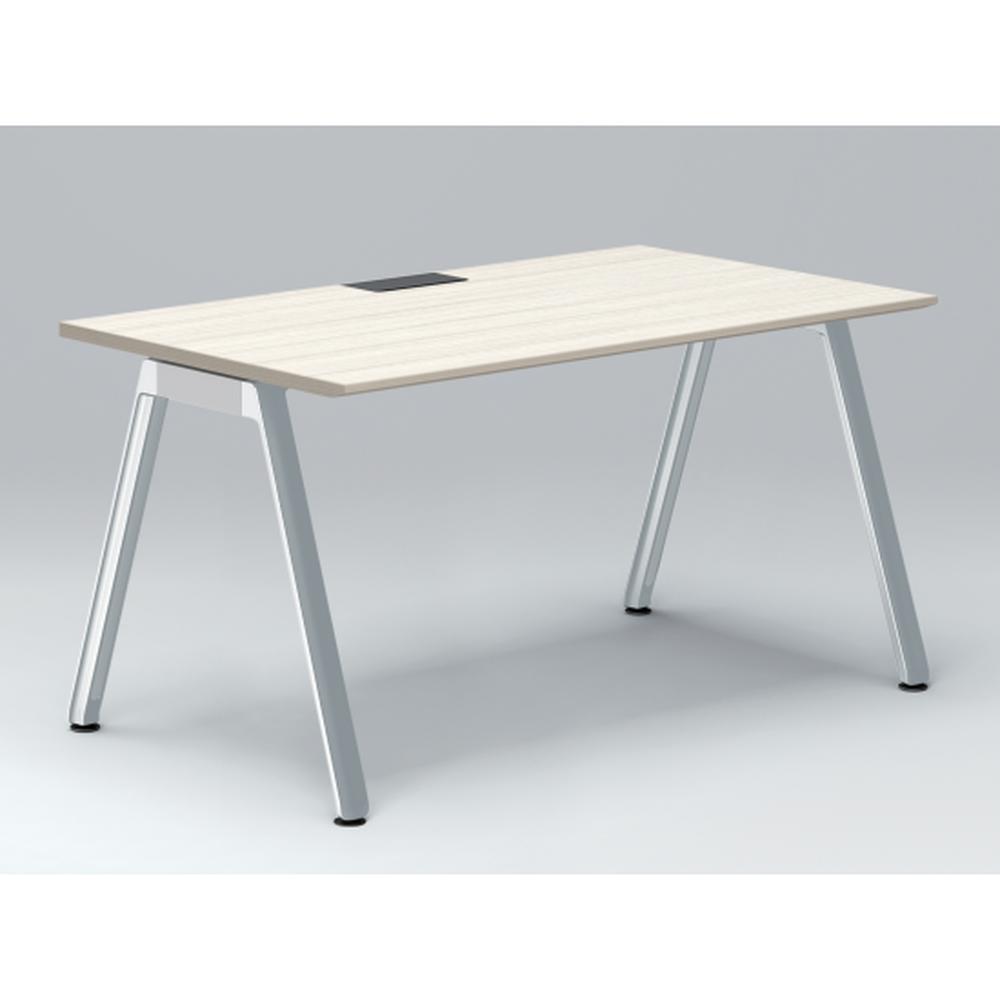 アフィーノ パーソナルデスク JVD-1408HWPN-PH 角型 アルミミラー脚 1400×800 ［天板：アッシュドパインL］