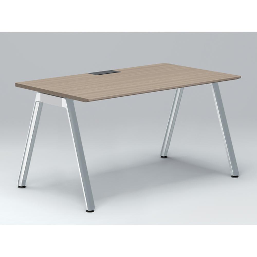 アフィーノ パーソナルデスク JVD-1408HWPN-PM 角型 アルミミラー脚 1400×800 ［天板：アッシュドオークM］