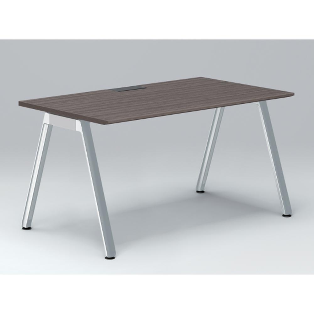 アフィーノ パーソナルデスク JVD-1408HWPN-PR 角型 アルミミラー脚 1400×800 ［天板：アッシュドオークD］