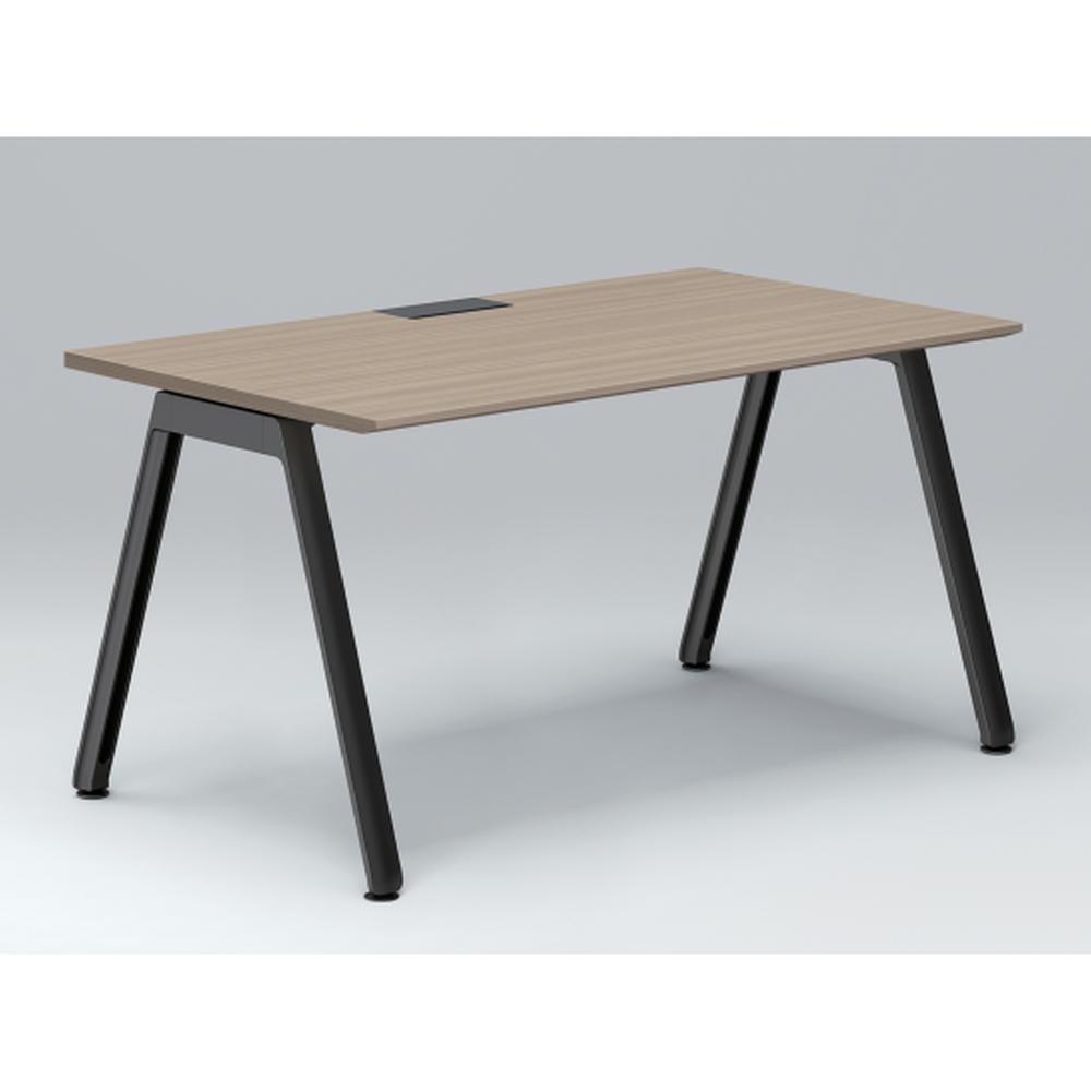 アフィーノ パーソナルデスク JVD-1408HWTN-TM 角型 アルミ塗装脚 1400×800 ［天板：アッシュドオークM］