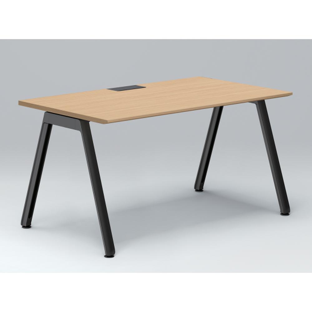 アフィーノ パーソナルデスク JVD-1408HWTN-TX 角型 アルミ塗装脚 1400×800 ［天板：ホワイトオークM］