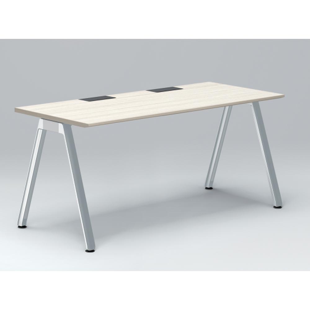 アフィーノ パーソナルデスク JVD-1607HWPN-PH 角型 アルミミラー脚 1600×700 ［天板：アッシュドパインL］