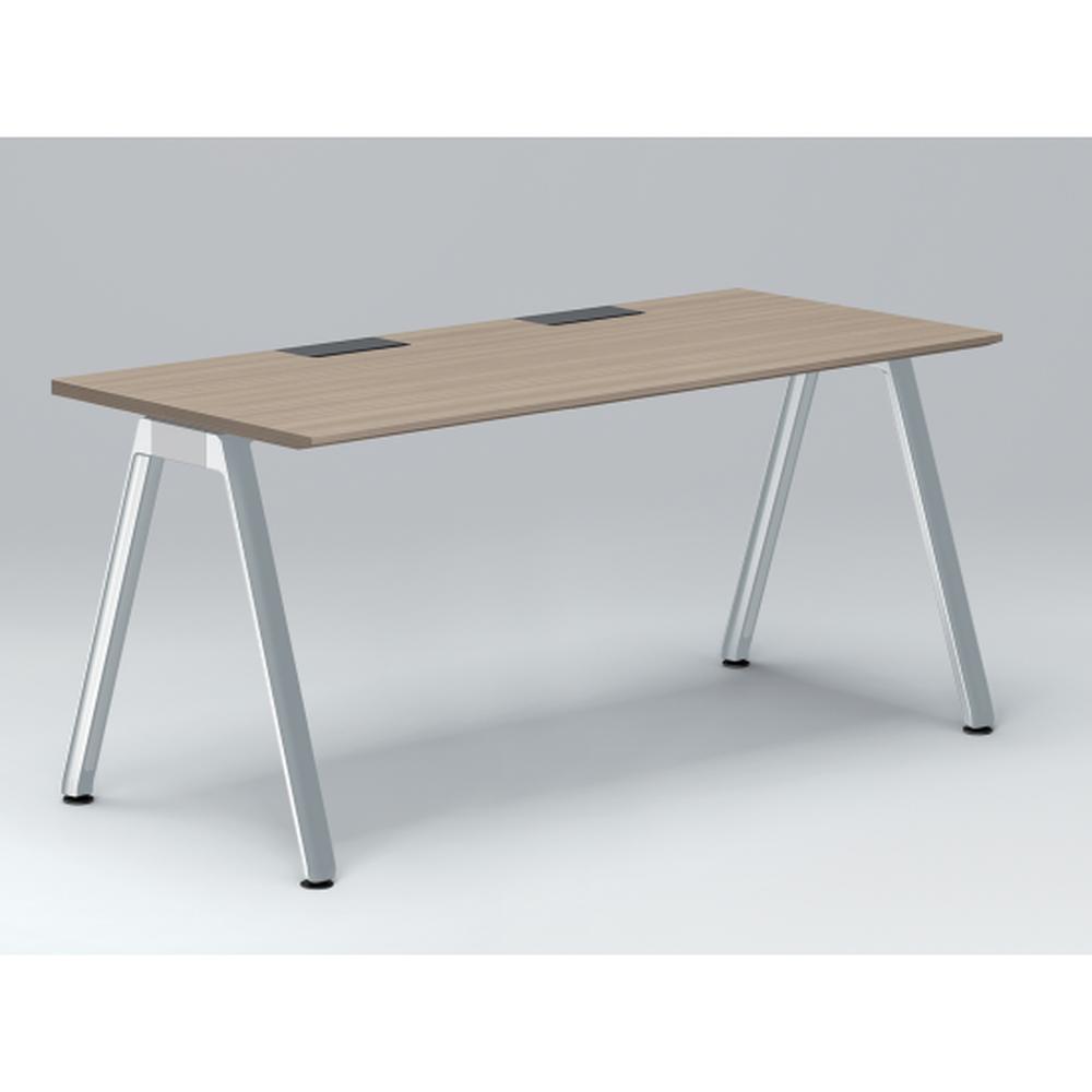 アフィーノ パーソナルデスク JVD-1607HWPN-PM 角型 アルミミラー脚 1600×700 ［天板：アッシュドオークM］