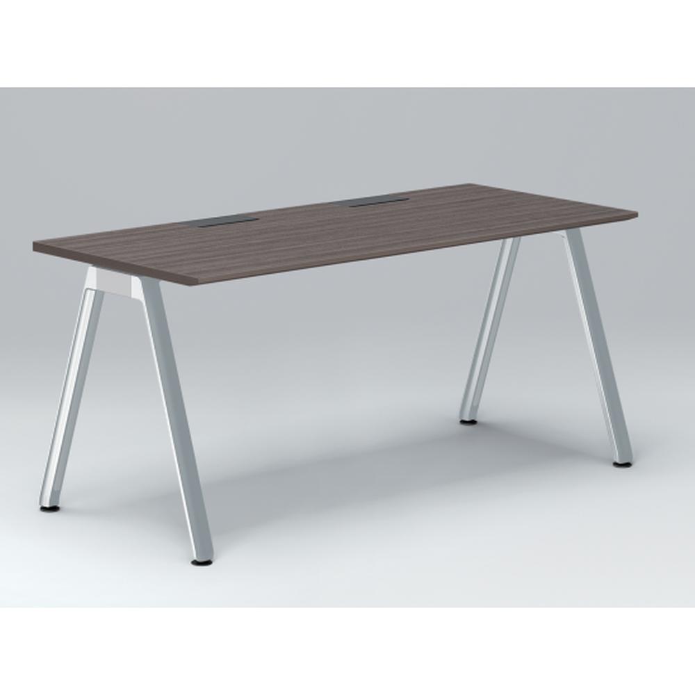 アフィーノ パーソナルデスク JVD-1607HWPN-PR 角型 アルミミラー脚 1600×700 ［天板：アッシュドオークD］