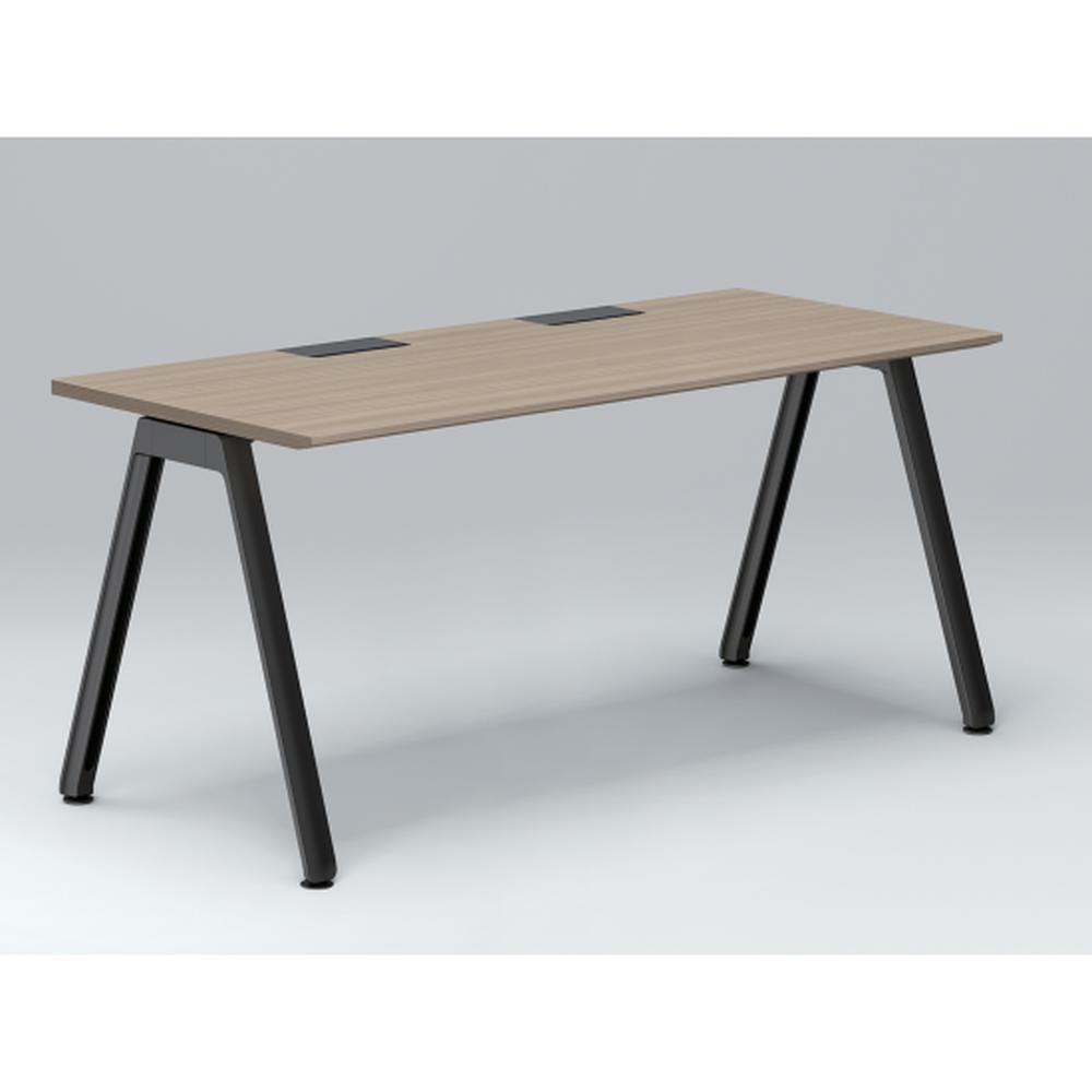 アフィーノ パーソナルデスク JVD-1607HWTN-TM 角型 アルミ塗装脚 1600×700 ［天板：アッシュドオークM］