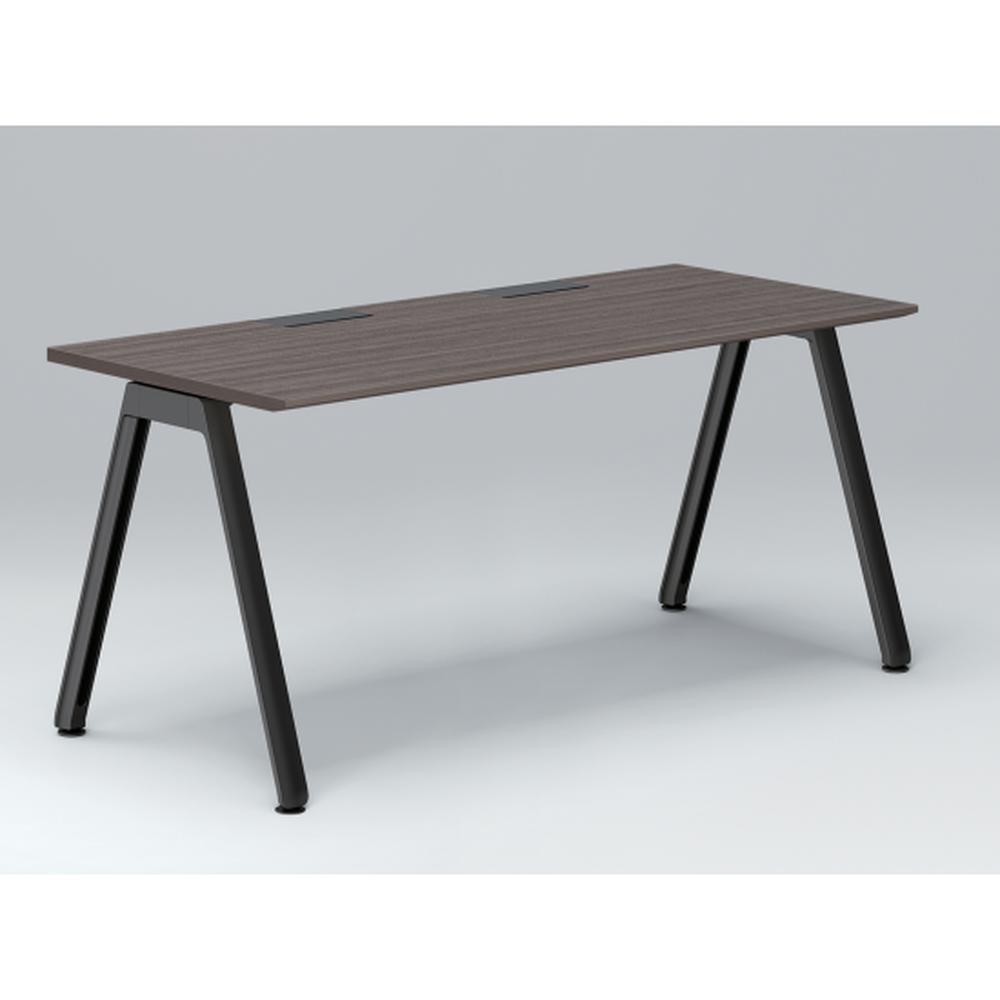 アフィーノ パーソナルデスク JVD-1607HWTN-TR 角型 アルミ塗装脚 1600×700 ［天板：アッシュドオークD］