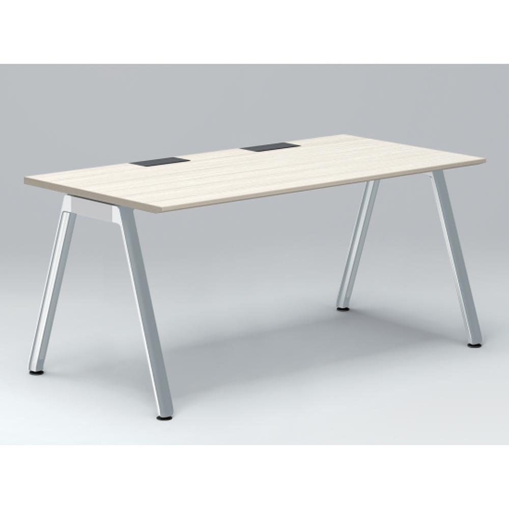 アフィーノ パーソナルデスク JVD-1608HWPN-PH 角型 アルミミラー脚 1600×800 ［天板：アッシュドパインL］