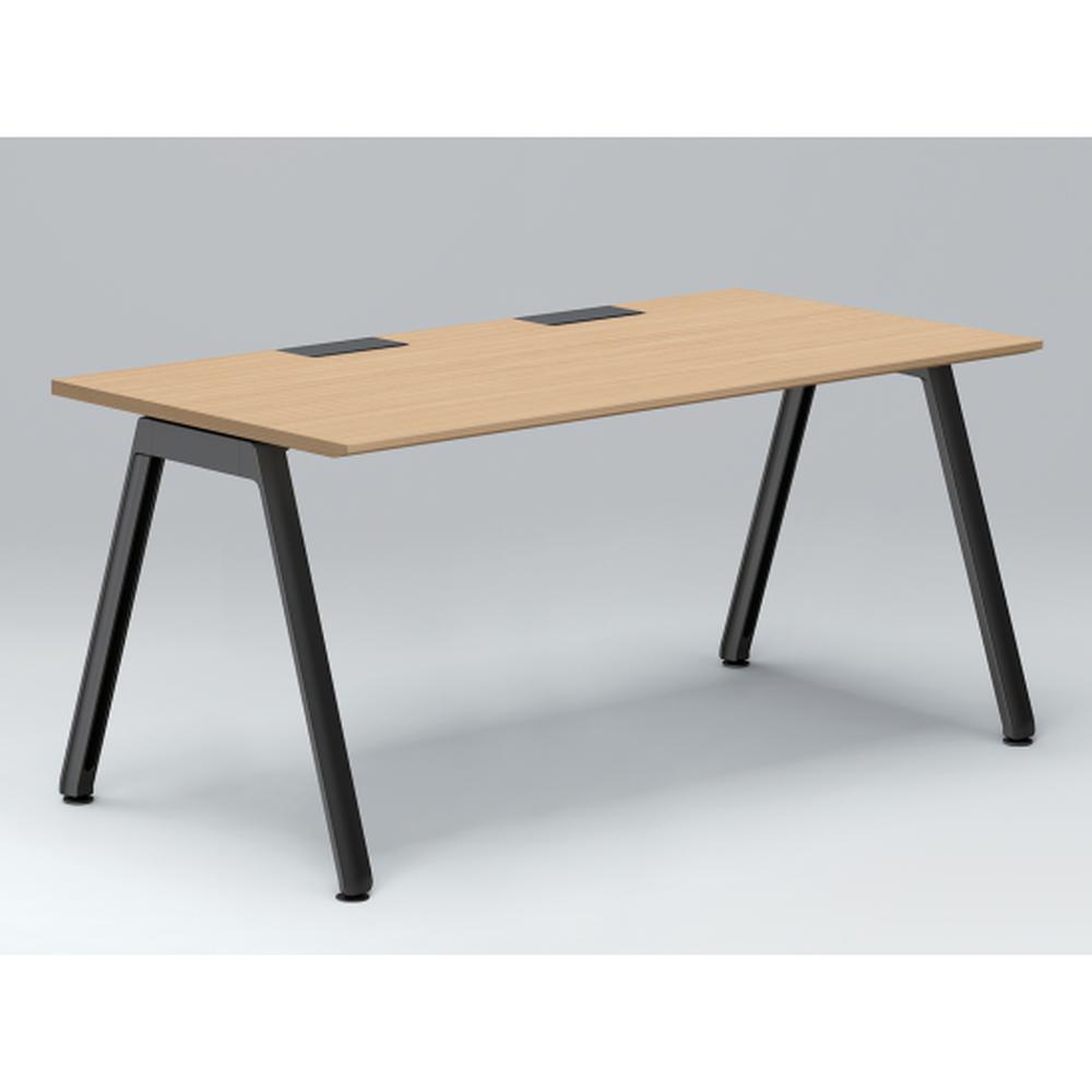 アフィーノ パーソナルデスク JVD-1608HWTN-TX 角型 アルミ塗装脚 1600×800 ［天板：ホワイトオークM］