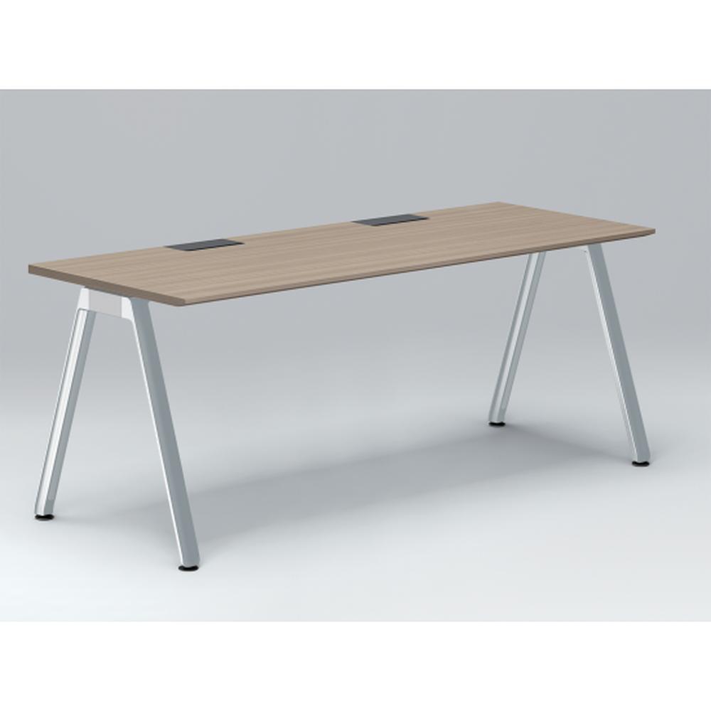 アフィーノ パーソナルデスク JVD-1807HWPN-PM 角型 アルミミラー脚 1800×700 ［天板：アッシュドオークM］