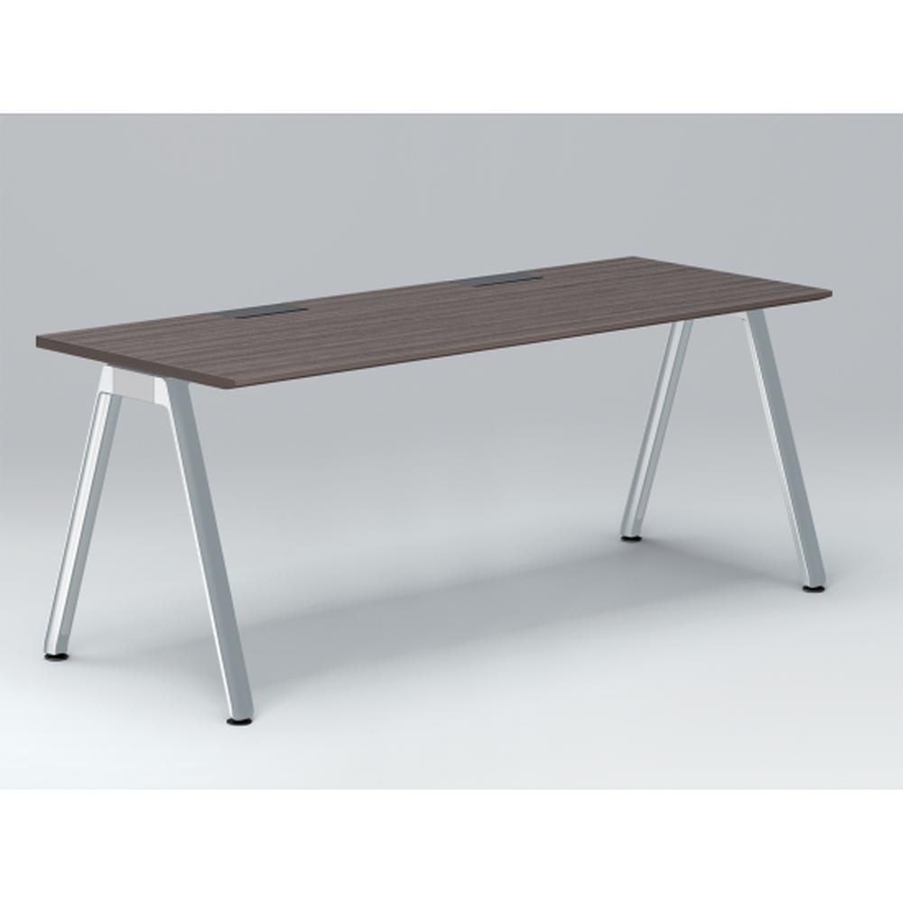 アフィーノ パーソナルデスク JVD-1807HWPN-PR 角型 アルミミラー脚 1800×700 ［天板：アッシュドオークD］