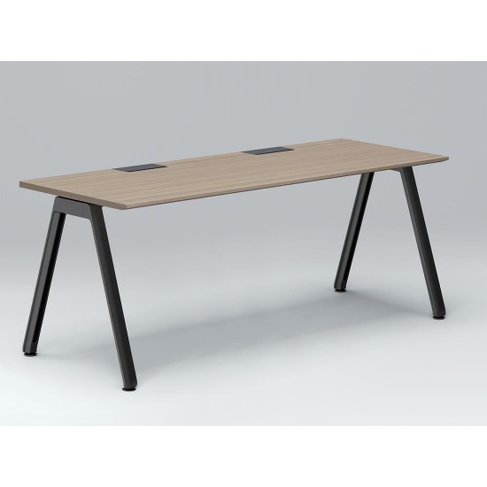 アフィーノ パーソナルデスク JVD-1807HWTN-TM 角型 アルミ塗装脚 1800×700 ［天板：アッシュドオークM］