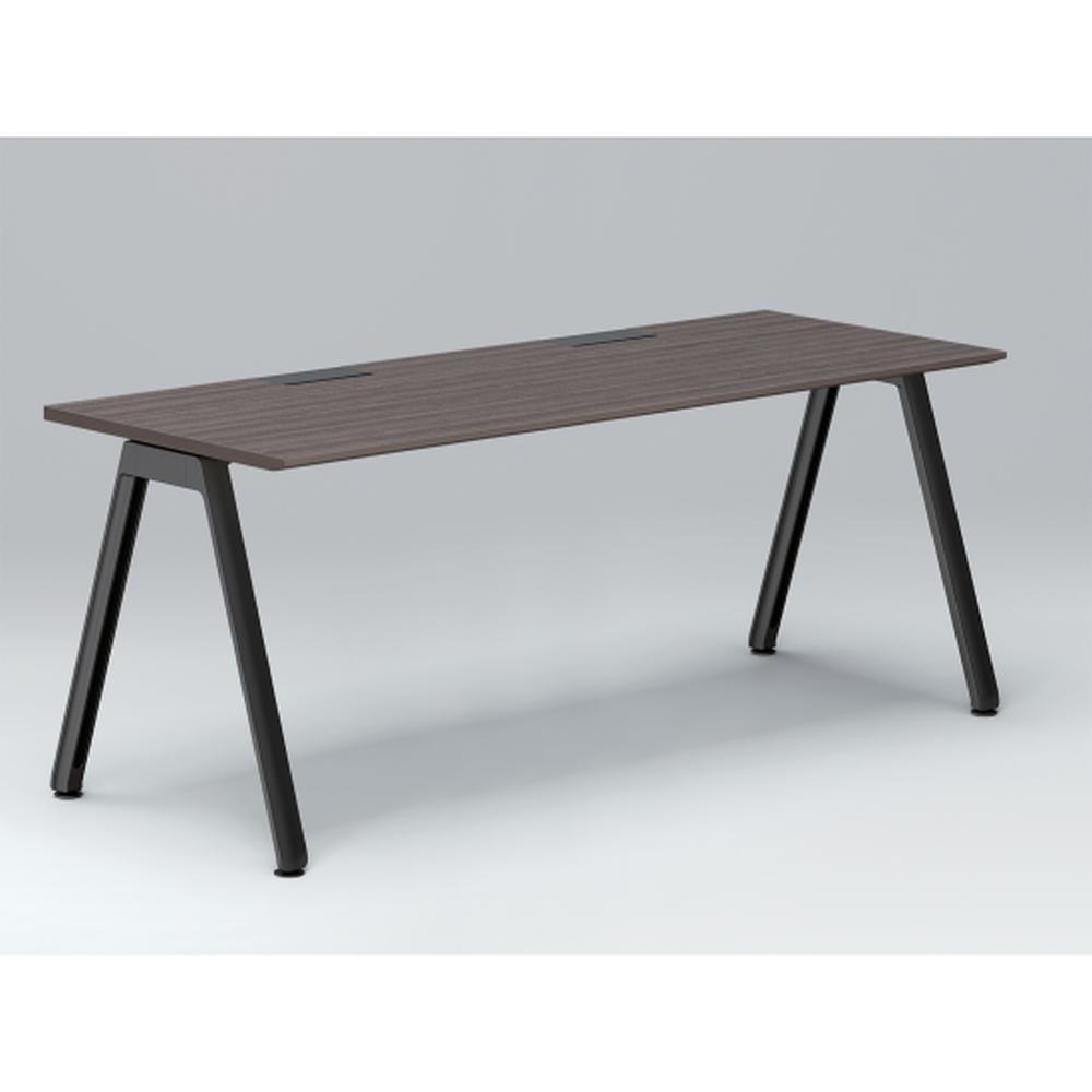 アフィーノ パーソナルデスク JVD-1807HWTN-TR 角型 アルミ塗装脚 1800×700 ［天板：アッシュドオークD］