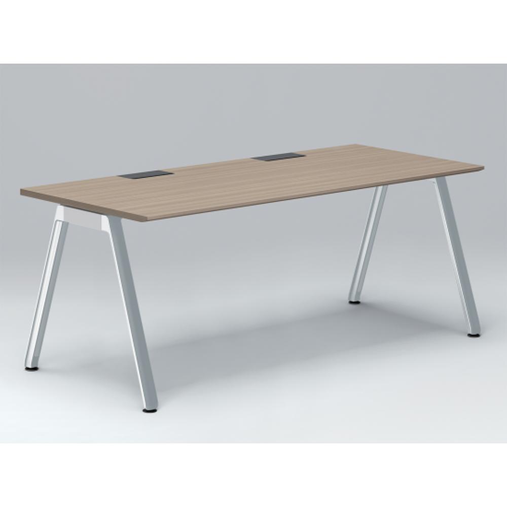 アフィーノ パーソナルデスク JVD-1808HWPN-PM 角型 アルミミラー脚 1800×800 ［天板：アッシュドオークM］