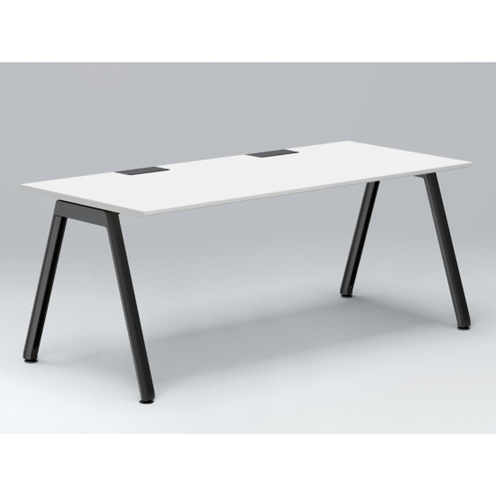 アフィーノ パーソナルデスク JVD-1808HWTN-TL 角型 アルミ塗装脚 1800×800 ［天板：ホワイトW］