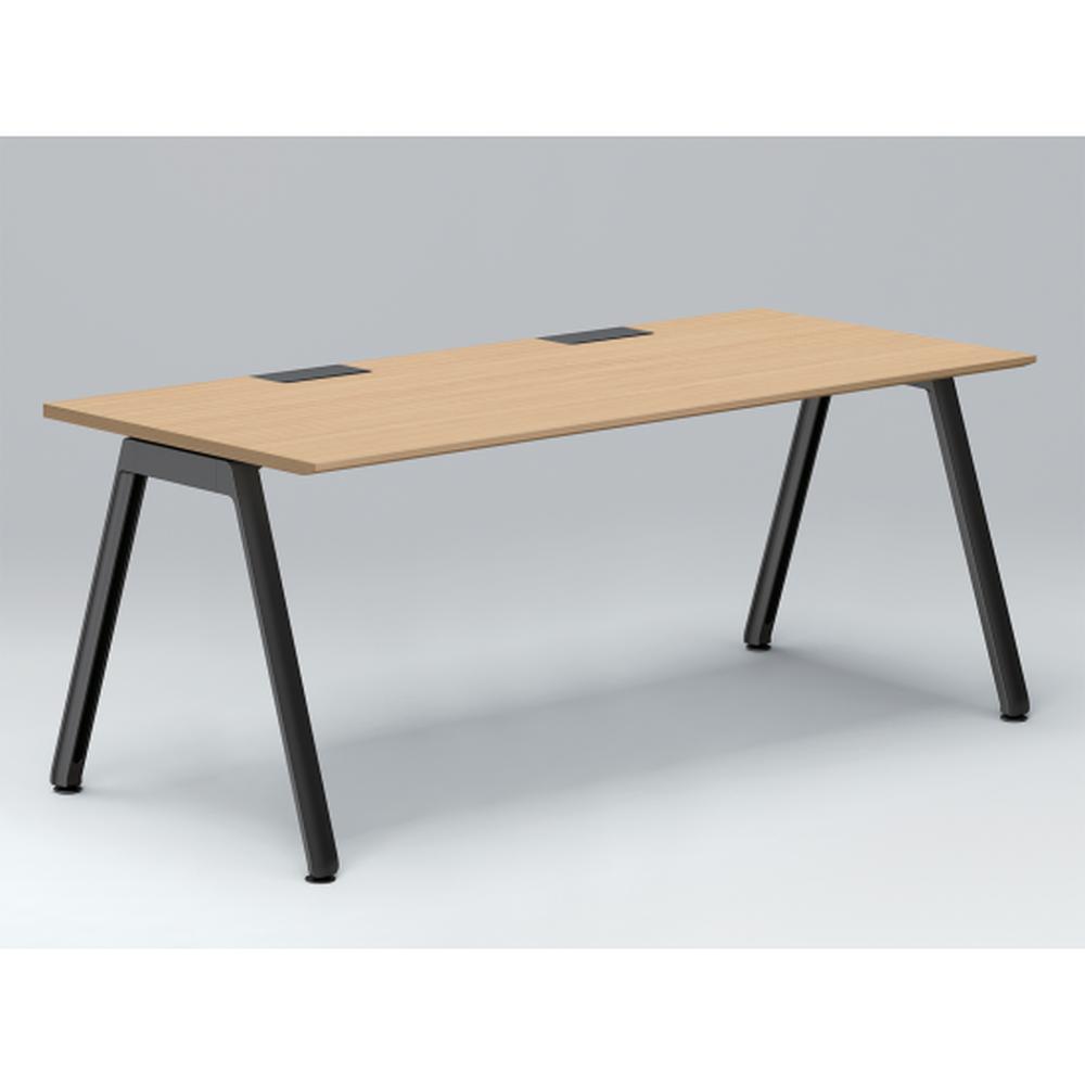 アフィーノ パーソナルデスク JVD-1808HWTN-TX 角型 アルミ塗装脚 1800×800 ［天板：ホワイトオークM］