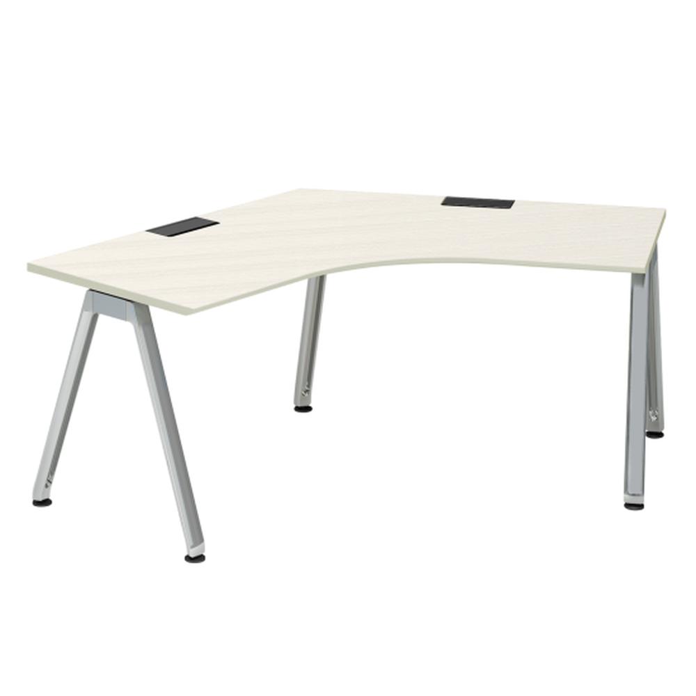 アフィーノ パーソナルデスク JVD-2277SWPN-PH 120度オペレーション  アルミミラー脚 ［天板：アッシュドパインL］