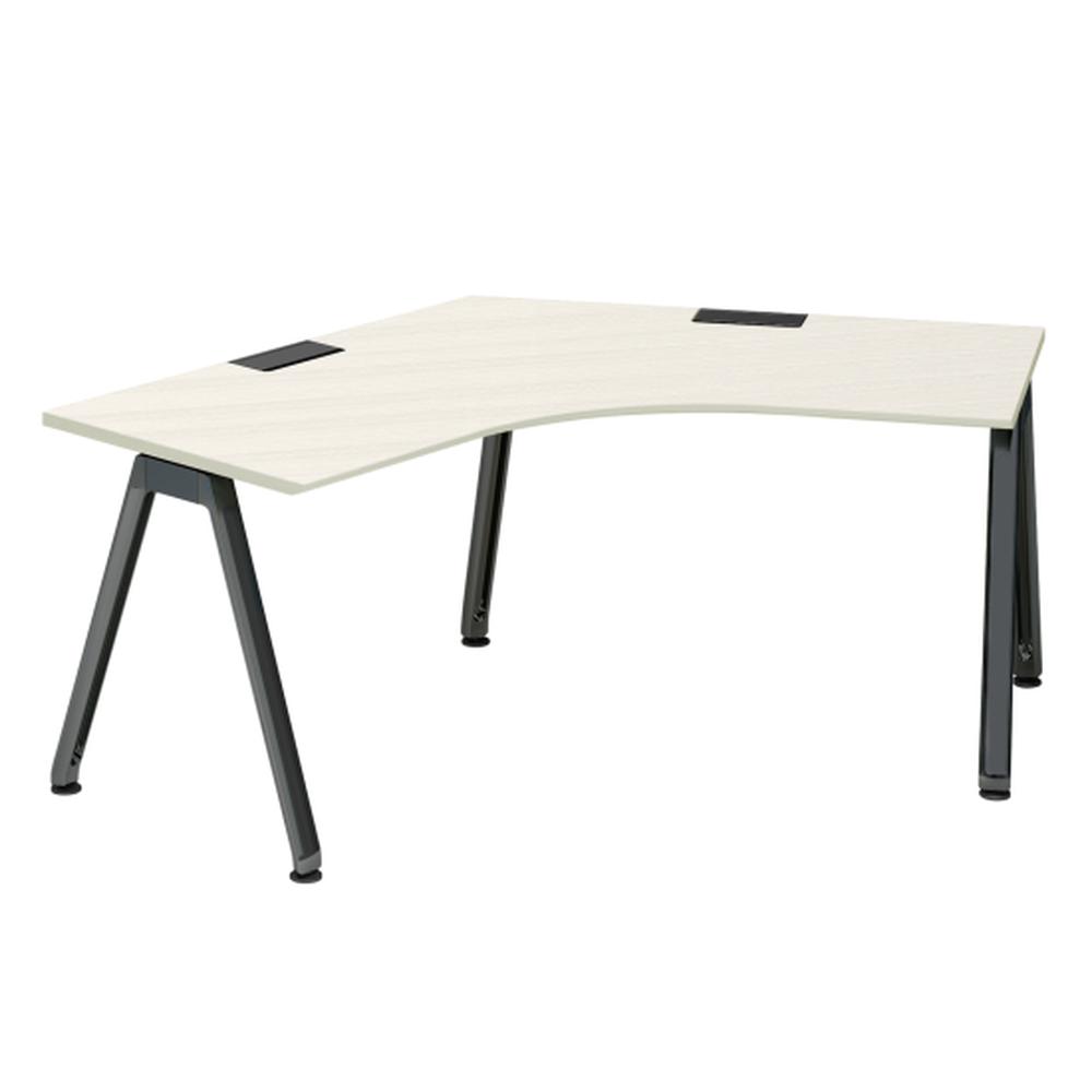 アフィーノ パーソナルデスク JVD-2277SWTN-TH 120度オペレーション  アルミ塗装脚 ［天板：アッシュドパインL］