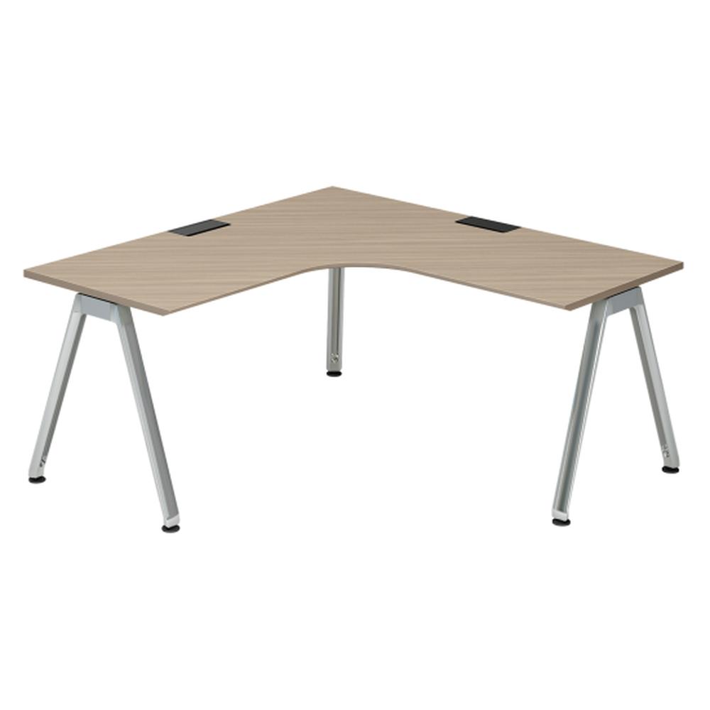 アフィーノ パーソナルデスク JVD-6677KWPN-PM 90度オペレーション(7/7)  アルミミラー脚 ［天板：アッシュドオークM］