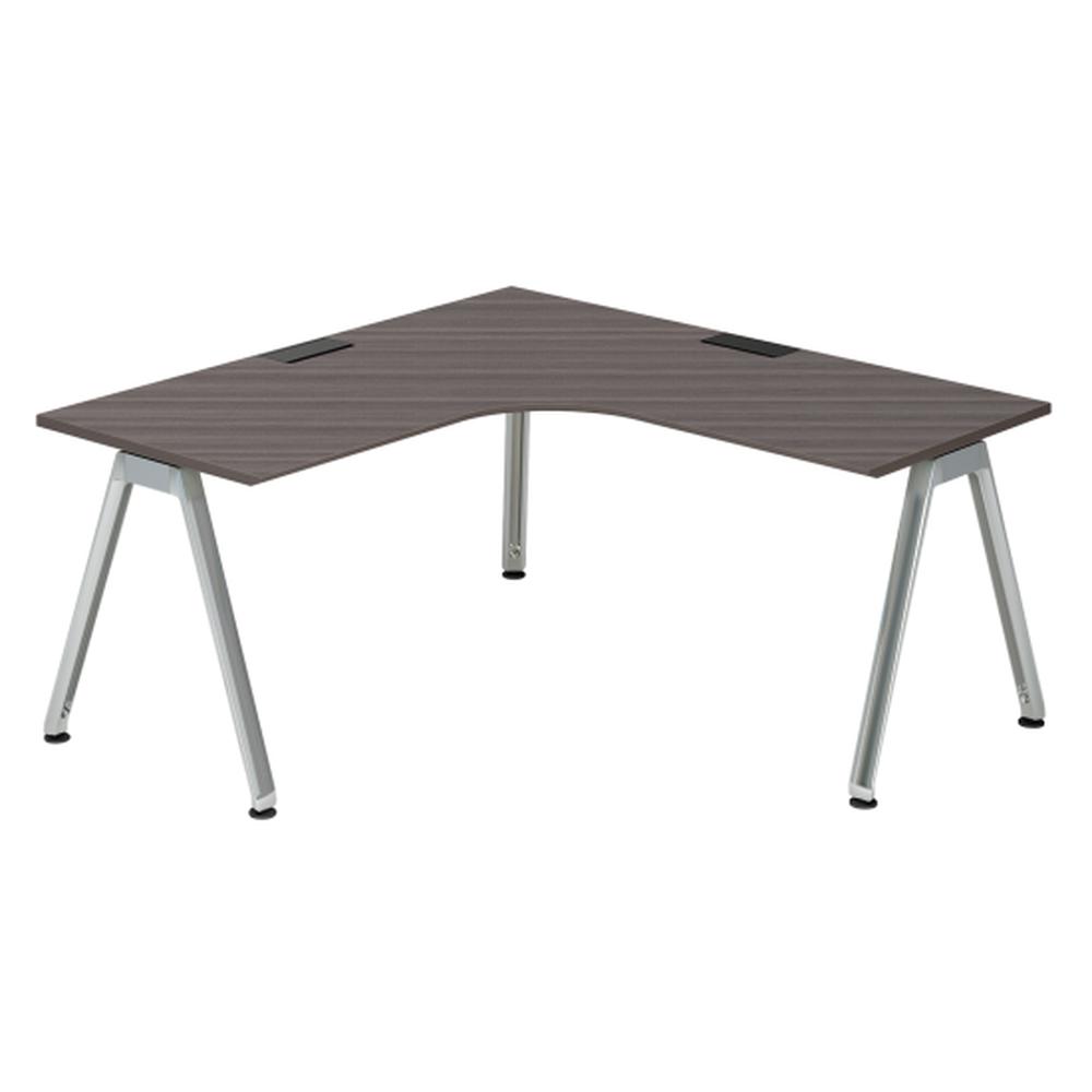 アフィーノ パーソナルデスク JVD-6677KWPN-PR 90度オペレーション(7/7)  アルミミラー脚 ［天板：アッシュドオークD］