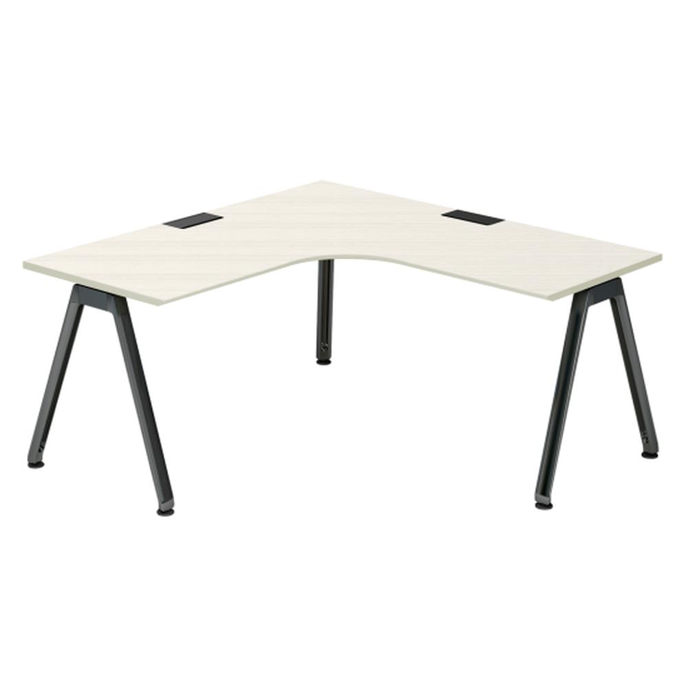 アフィーノ パーソナルデスク JVD-6677KWTN-TH 90度オペレーション(7/7)  アルミ塗装脚 ［天板：アッシュドパインL］