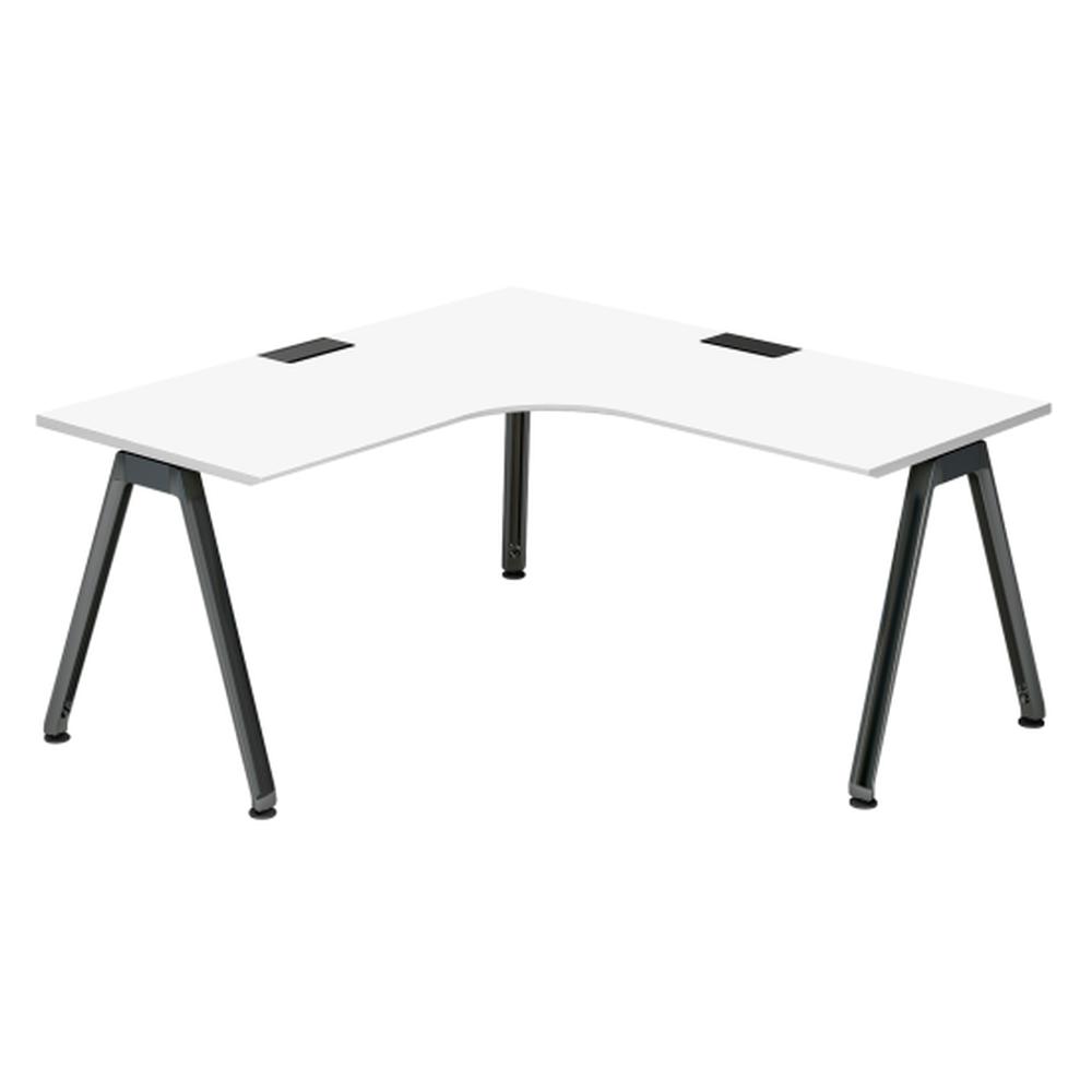 アフィーノ パーソナルデスク JVD-6677KWTN-TL 90度オペレーション(7/7)  アルミ塗装脚 ［天板：ホワイトW］
