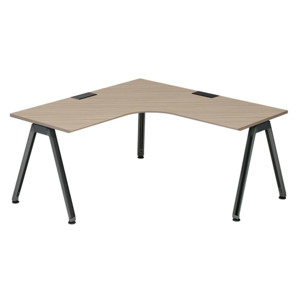 アフィーノ パーソナルデスク JVD-6677KWTN-TM 90度オペレーション(7/7)  アルミ塗装脚 ［天板：アッシュドオークM］