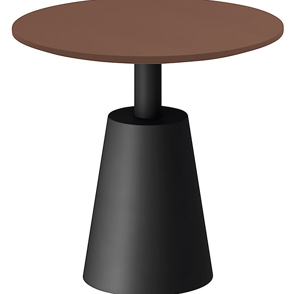 コノス  サイドテーブル サークル NCN-4055CTT-FT0 φ500×H475 天板 / MDF ベース / 塗装 [ 天板カラー：チェスナットブラウン / 支柱・ベースカラー：ブラック ]