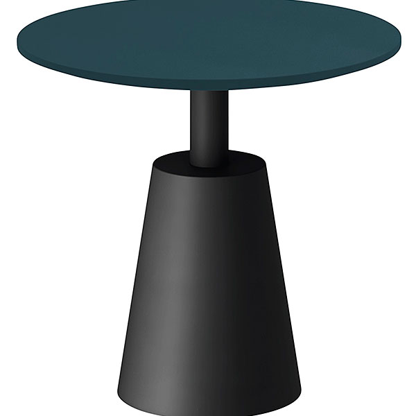 コノス  サイドテーブル サークル NCN-4055CTT-GT0 φ500×H475 天板 / MDF ベース / 塗装 [ 天板カラー：ダークグリーン / 支柱・ベースカラー：ブラック ]