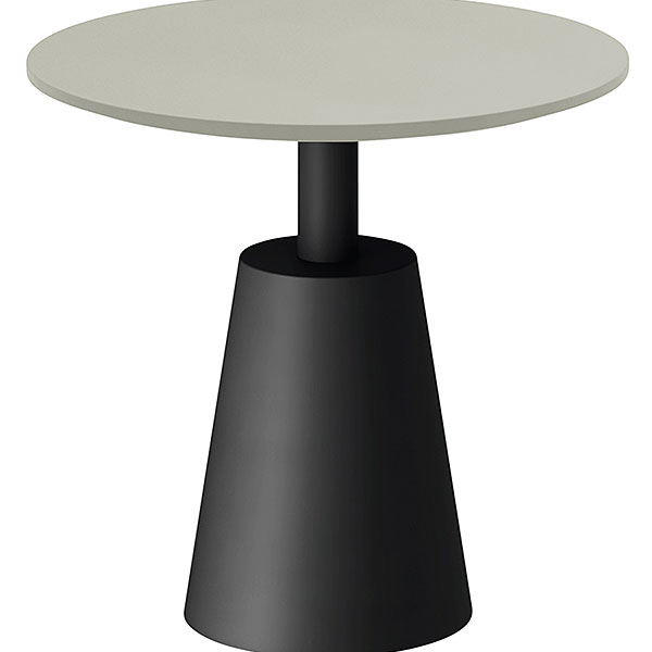 コノス  サイドテーブル サークル NCN-4055CTT-LT0 φ500×H475 天板 / MDF ベース / 塗装 [ 天板カラー：ペールオリーブ / 支柱・ベースカラー：ブラック ]