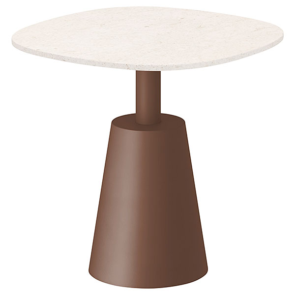 コノス  サイドテーブル ラウンドスクエア NCN-4055SCT-1F0 φ500×H484 天板 / セラミック ベース / 塗装 [ 天板カラー：1 / 支柱・ベースカラー：チェスナットブラウン ]