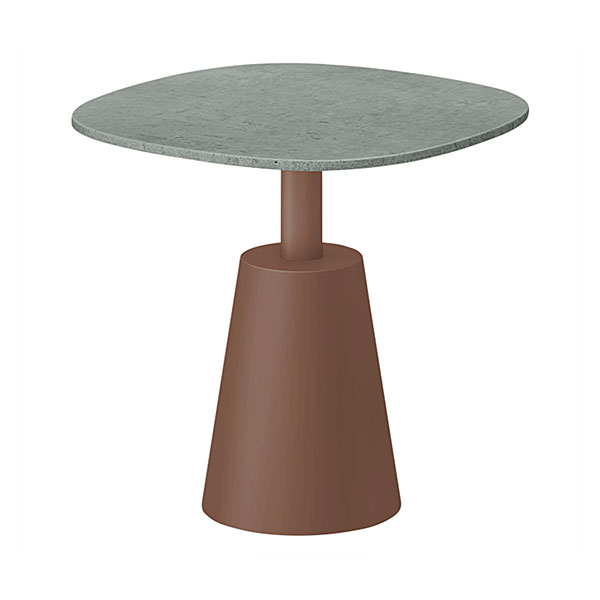 コノス  サイドテーブル ラウンドスクエア NCN-4055SCT-2F0 φ500×H484 天板 / セラミック ベース / 塗装 [ 天板カラー：2 / 支柱・ベースカラー：チェスナットブラウン ]