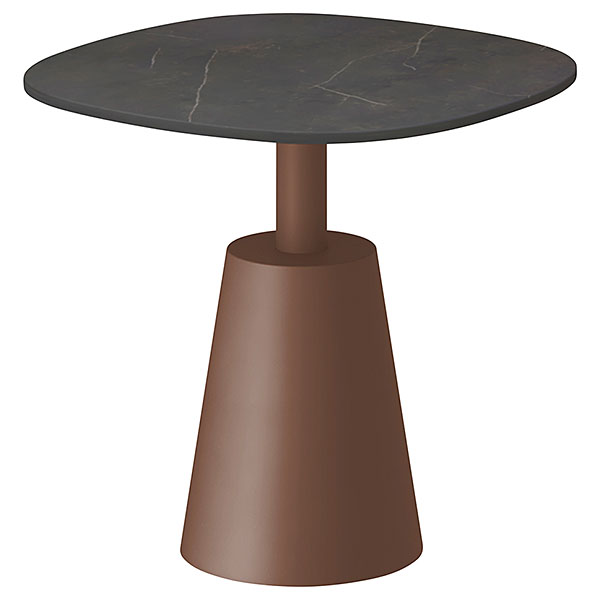 コノス  サイドテーブル ラウンドスクエア NCN-4055SCT-3F0 φ500×H484 天板 / セラミック ベース / 塗装 [ 天板カラー：3 / 支柱・ベースカラー：チェスナットブラウン ]