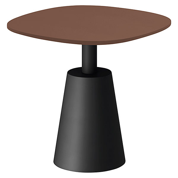 コノス サイドテーブル ラウンドスクエア NCN-4055STT-FT0 W500× D500×H475 天板 / MDF ベース / 塗装 [ 天板カラー：チェスナットブラウン / 支柱・ベースカラー：ブラック ]