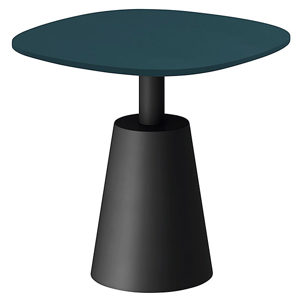 コノス サイドテーブル ラウンドスクエア NCN-4055STT-GT0 W500× D500×H475 天板 / MDF ベース / 塗装 [ 天板カラー：ダークグリーン / 支柱・ベースカラー：ブラック ]