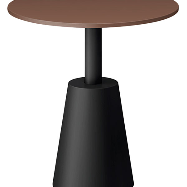 コノス  サイドテーブル サークル NCN-5055CTT-FT0 φ500×H515 天板 / MDF ベース / 塗装 [ 天板カラー：チェスナットブラウン / 支柱・ベースカラー：ブラック ]