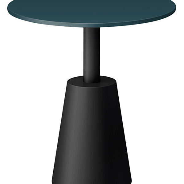 コノス  サイドテーブル サークル NCN-5055CTT-GT0 φ500×H515 天板 / MDF ベース / 塗装 [ 天板カラー：ダークグリーン / 支柱・ベースカラー：ブラック ]