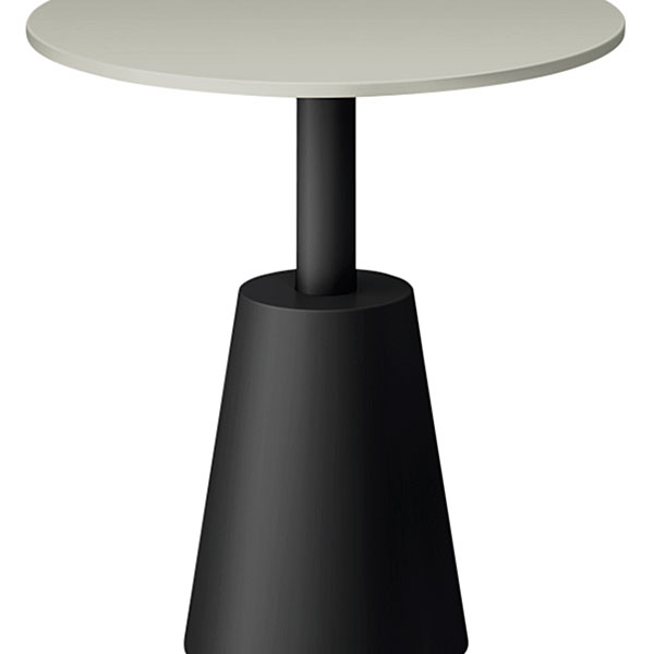 コノス  サイドテーブル サークル NCN-5055CTT-LT0 φ500×H515 天板 / MDF ベース / 塗装 [ 天板カラー：ペールオリーブ / 支柱・ベースカラー：ブラック ]