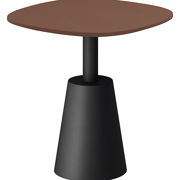 コノス サイドテーブル ラウンドスクエア NCN-5055STT-FT0 W500×D500×H515 天板 / MDF ベース / 塗装 [ 天板カラー：チェスナットブラウン / 支柱・ベースカラー：ブラック ]