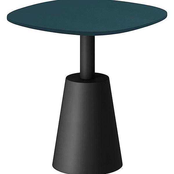 コノス サイドテーブル ラウンドスクエア NCN-5055STT-GT0 W500×D500×H515 天板 / MDF ベース / 塗装 [ 天板カラー：ダークグリーン / 支柱・ベースカラー：ブラック ]