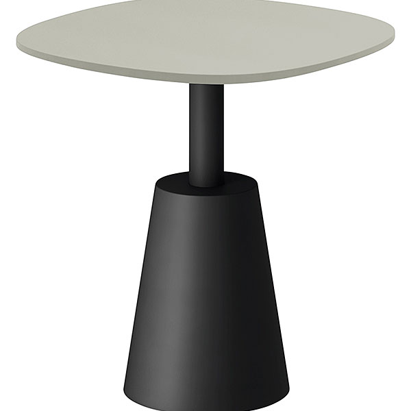 コノス サイドテーブル ラウンドスクエア NCN-5055STT-LT0 W500×D500×H515 天板 / MDF ベース / 塗装 [ 天板カラー：ペールオリーブ / 支柱・ベースカラー：ブラック ]