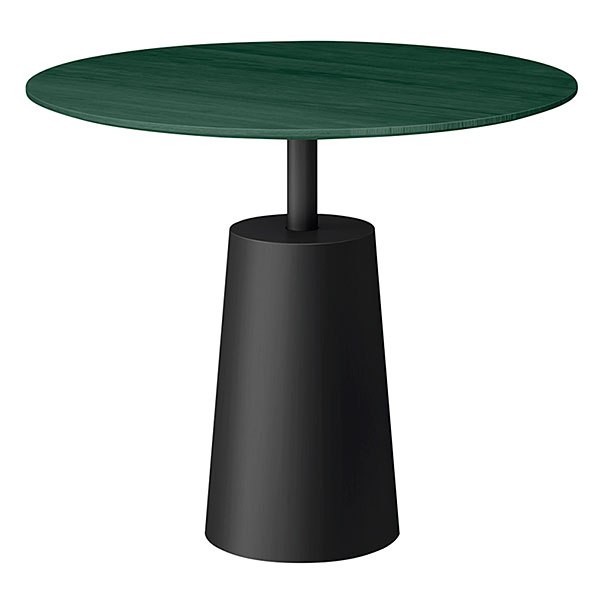 コノス  テーブル サークル NCN-7099CWT-0T0 φ900×H740 天板 / クリ集成材 ベース / 塗装 [ 天板カラー：グリーン / 支柱・ベースカラー：ブラック ]
