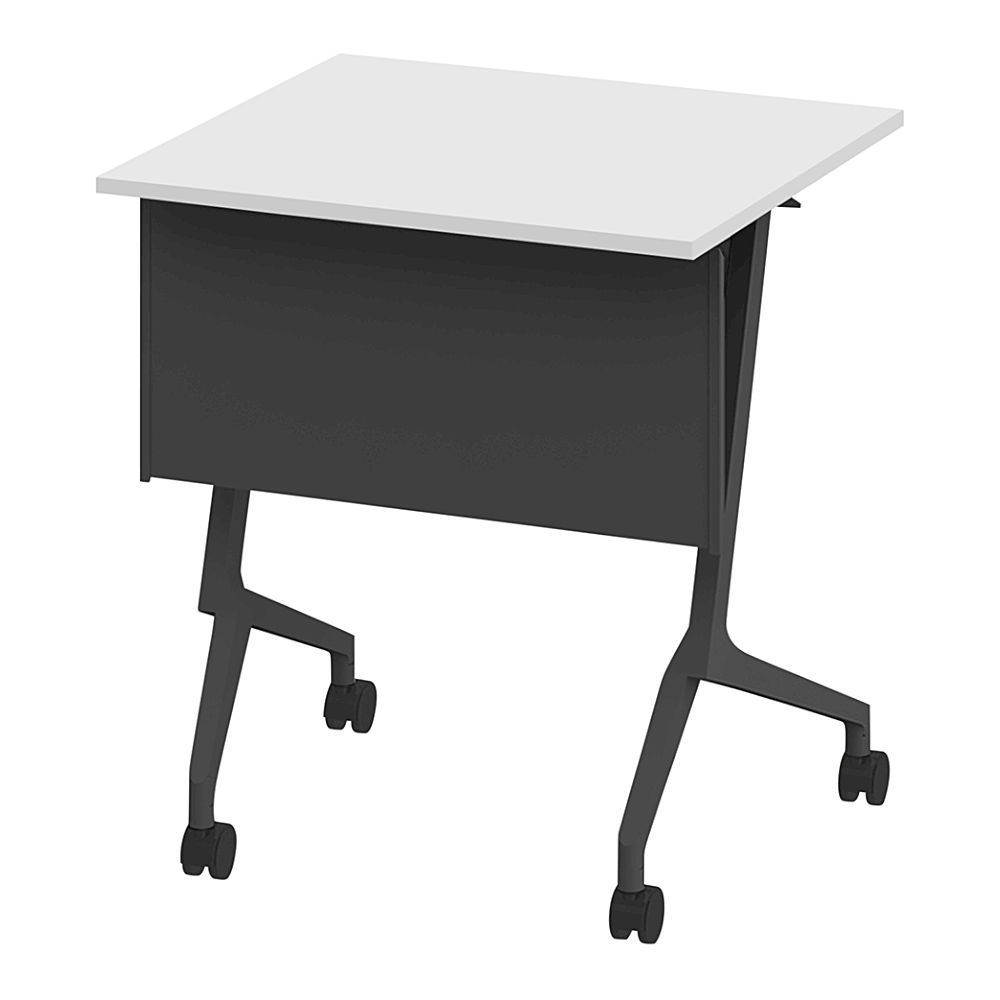 折りたたみテーブル スレント 樹脂幕板付 W650×D600  ［T1×W9/ホワイト］