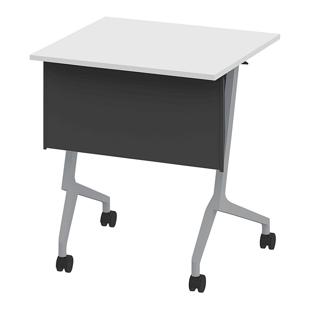 折りたたみテーブル スレント 樹脂幕板付 W650×D600  ［Z5×W9/ホワイト］