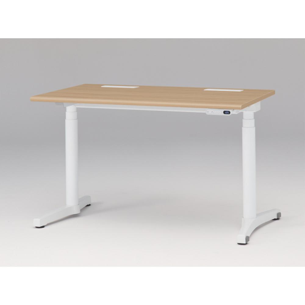 トイロ デスク JZD-1207HB-CWX 表示付昇降スイッチ / ホワイト 塗装脚 / 天板 ( W120 × D67.5cm ・ ラウンドエッジ ） [ WR （天板 : 92/ホワイトオークM × 支柱・脚 : W9/ホワイト） ]